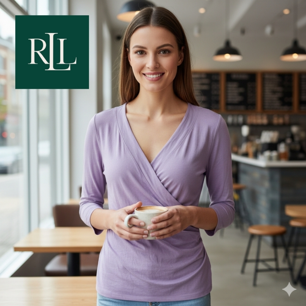 Ralph Lauren Black Label Blouse Lilac Wrap